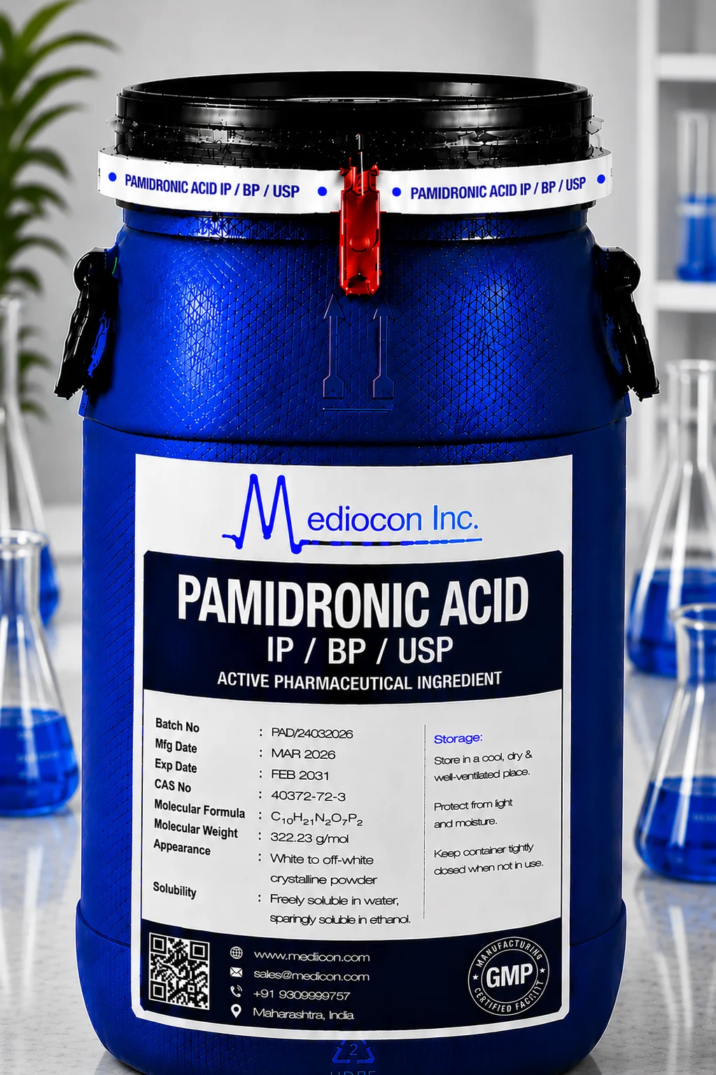 Pamidronic Acid API Supplier Manufacturer Aurangabad Maharashtra India &mdash; Mediocon Inc