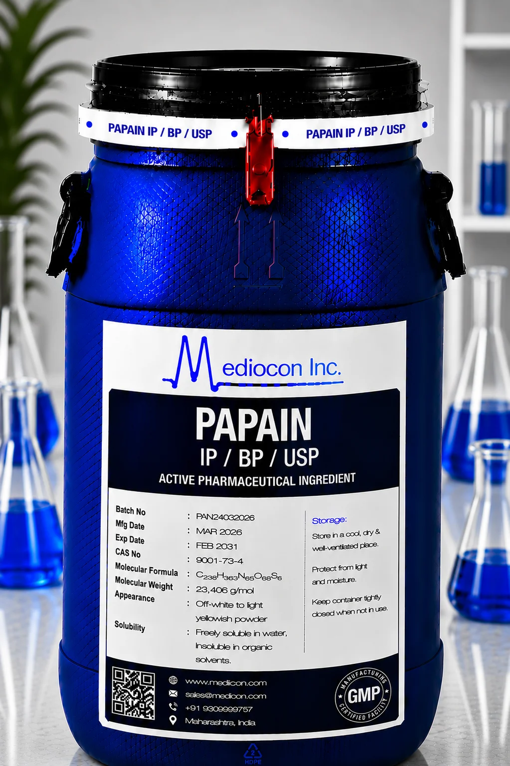 Papain API Supplier Manufacturer Aurangabad Maharashtra India — Mediocon Inc