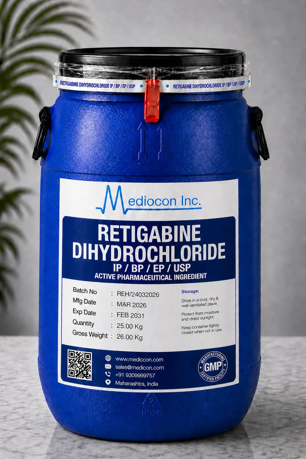 Retigabine Dihydrochloride API Manufacturer Supplier India