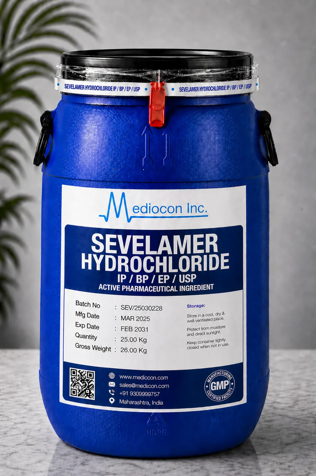 Sevelamer Hydrochloride API — Mediocon Inc