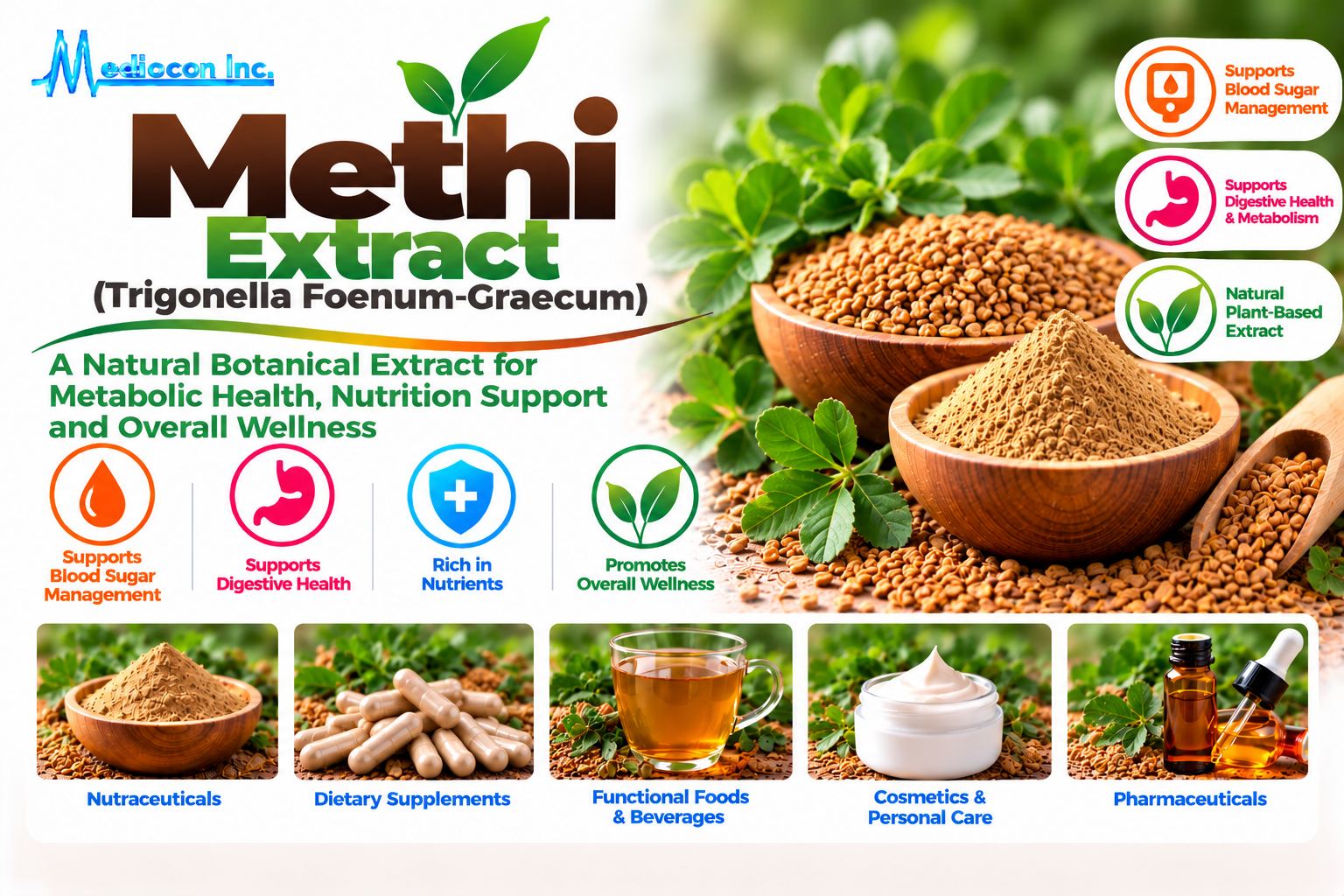 Methi Extract (Trigonella Foenum-Graecum) Manufacturer in India — Mediocon Inc