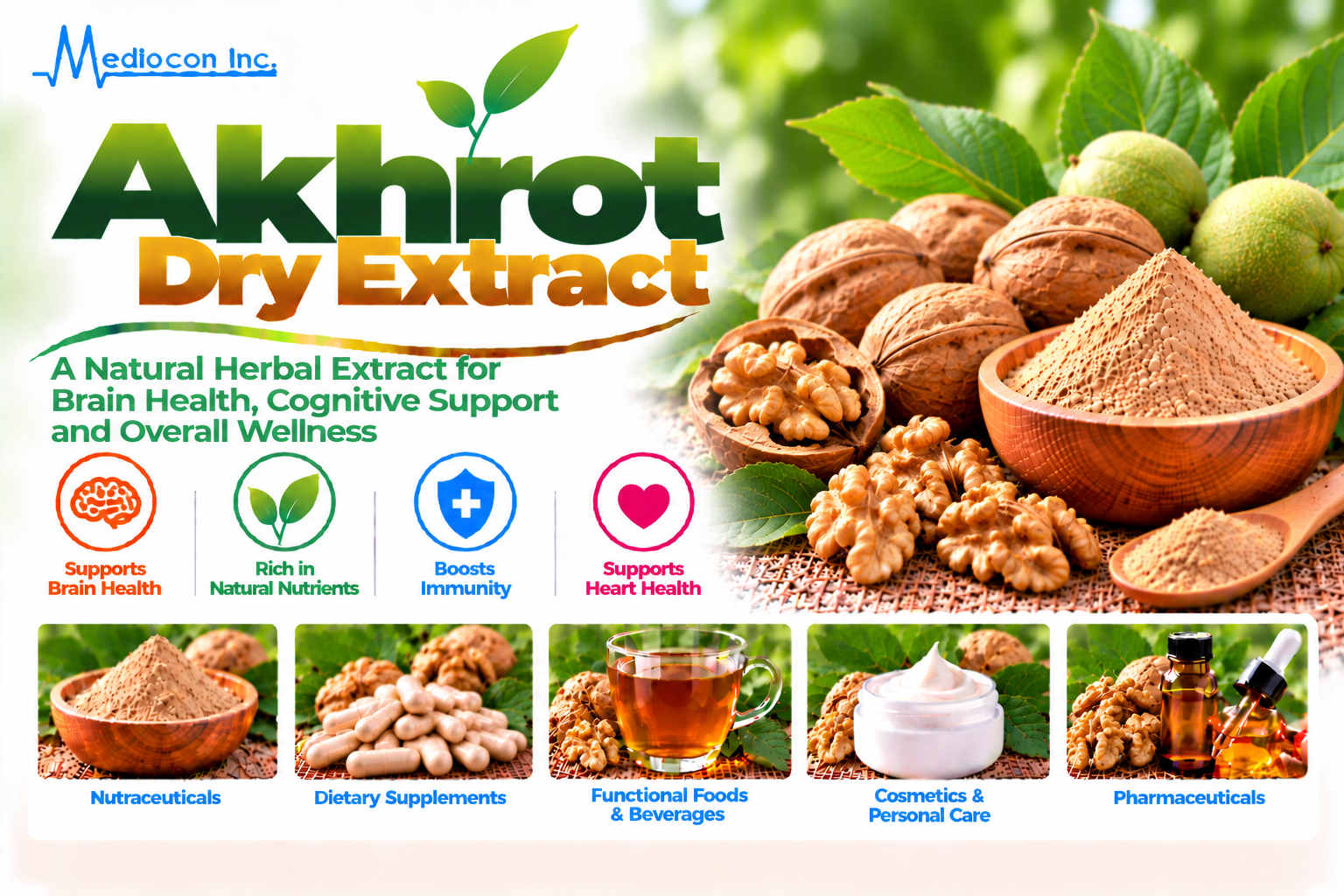 Akhrot Dry Extract Manufacturer in India | Mediocon Inc. — Mediocon Inc