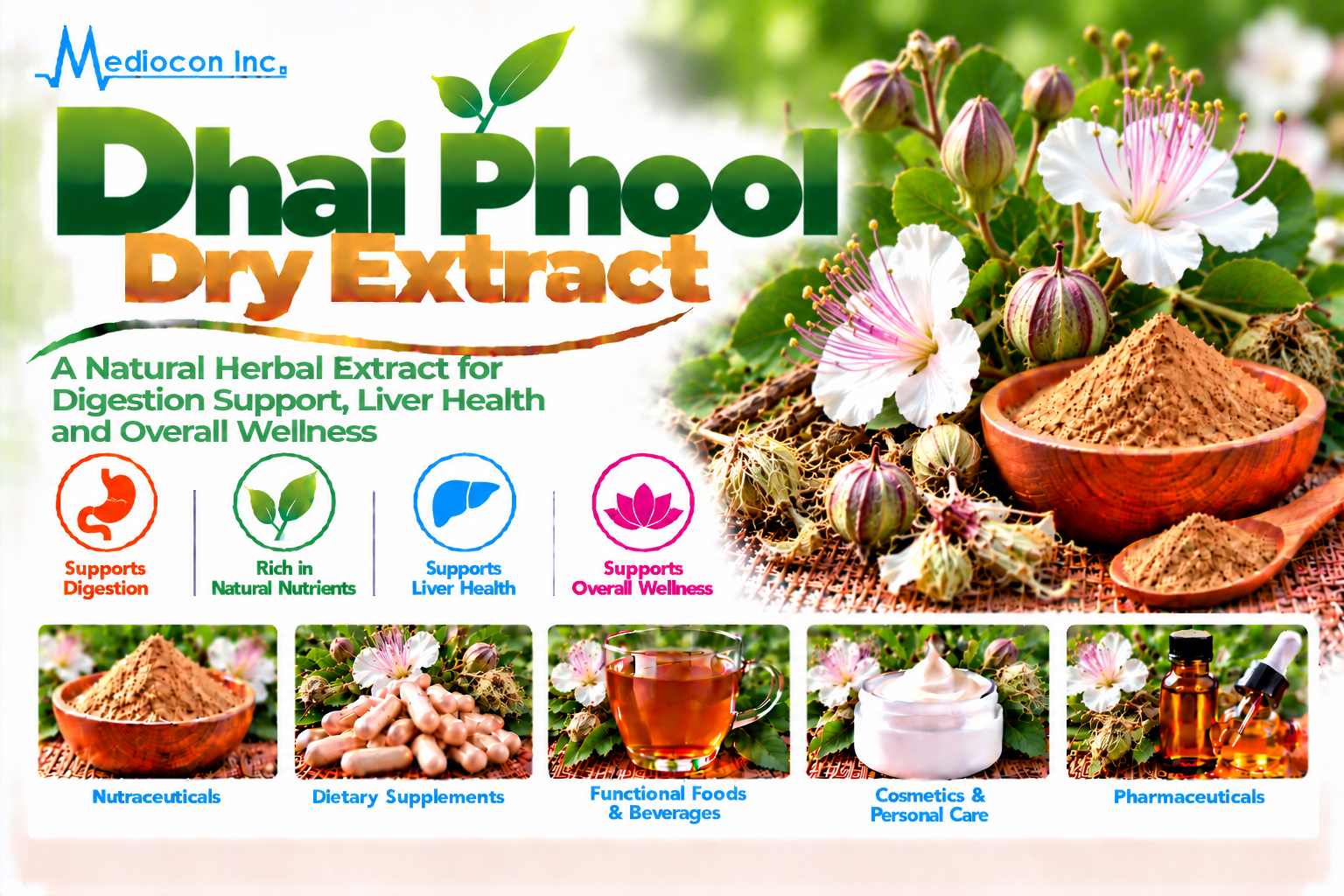 Dhai Phool Dry Extract Manufacturer in India | Mediocon Inc. — Mediocon Inc